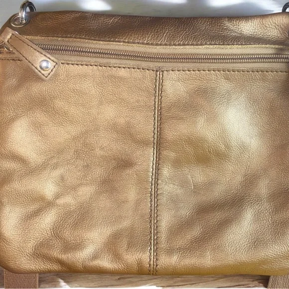Vintage Fossil Sutter metallic bronze leather crossbody Y2k - Picture 8 of 15